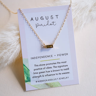 Tiny August Birthstone Necklace