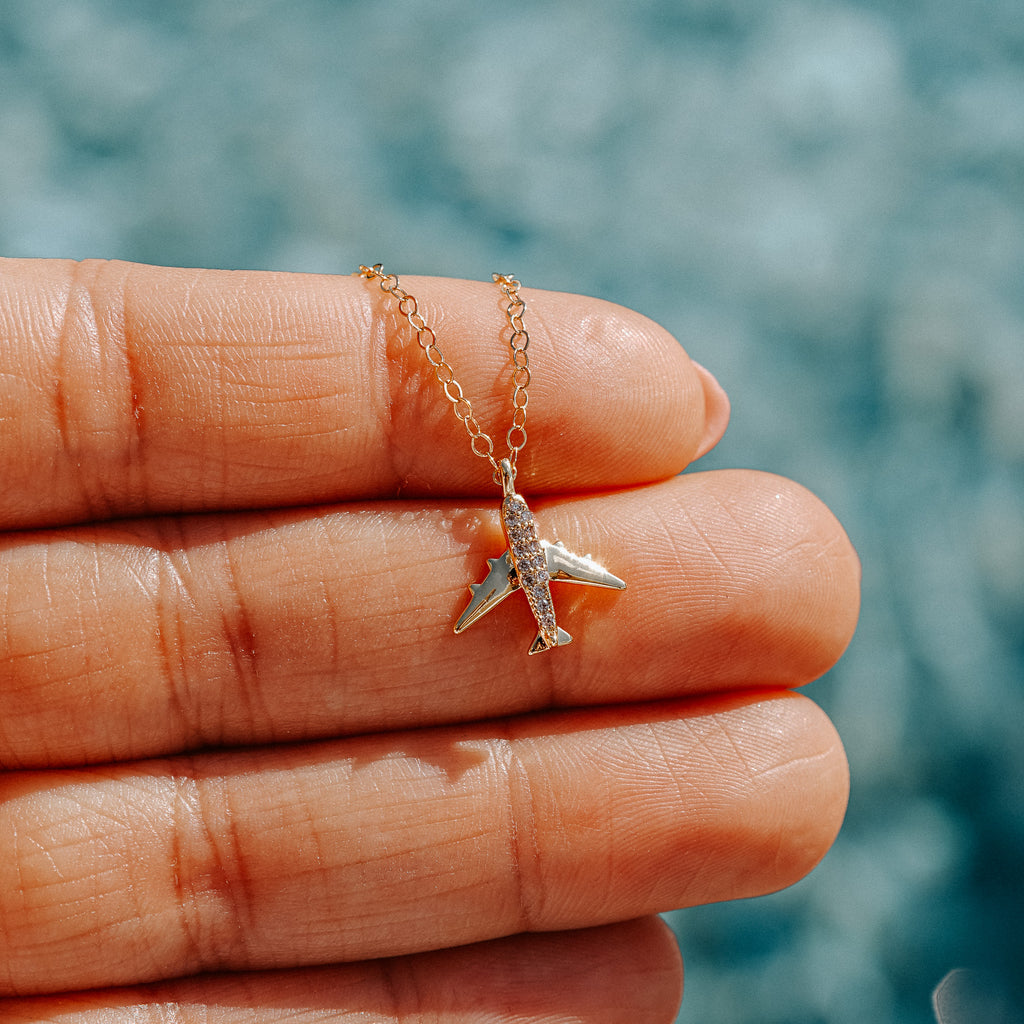 Airplane Necklace | 18K Gold Plated Pendant Necklaces 