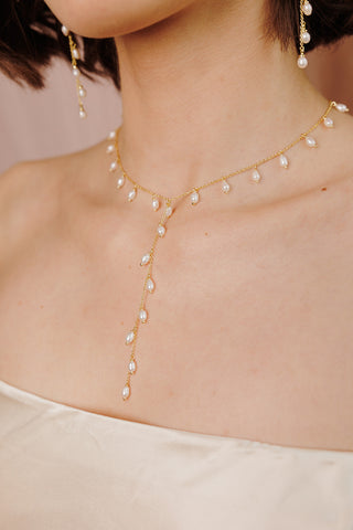 Whispering Pearl Lariat Necklace
