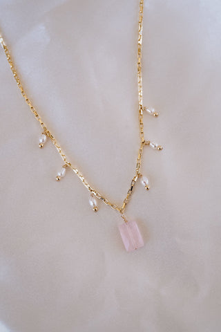 Coco Rose Quartz & Pearl Necklace
