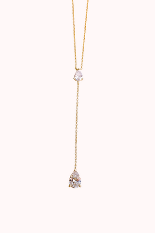 Georgina Pear Cut Lariat Necklace
