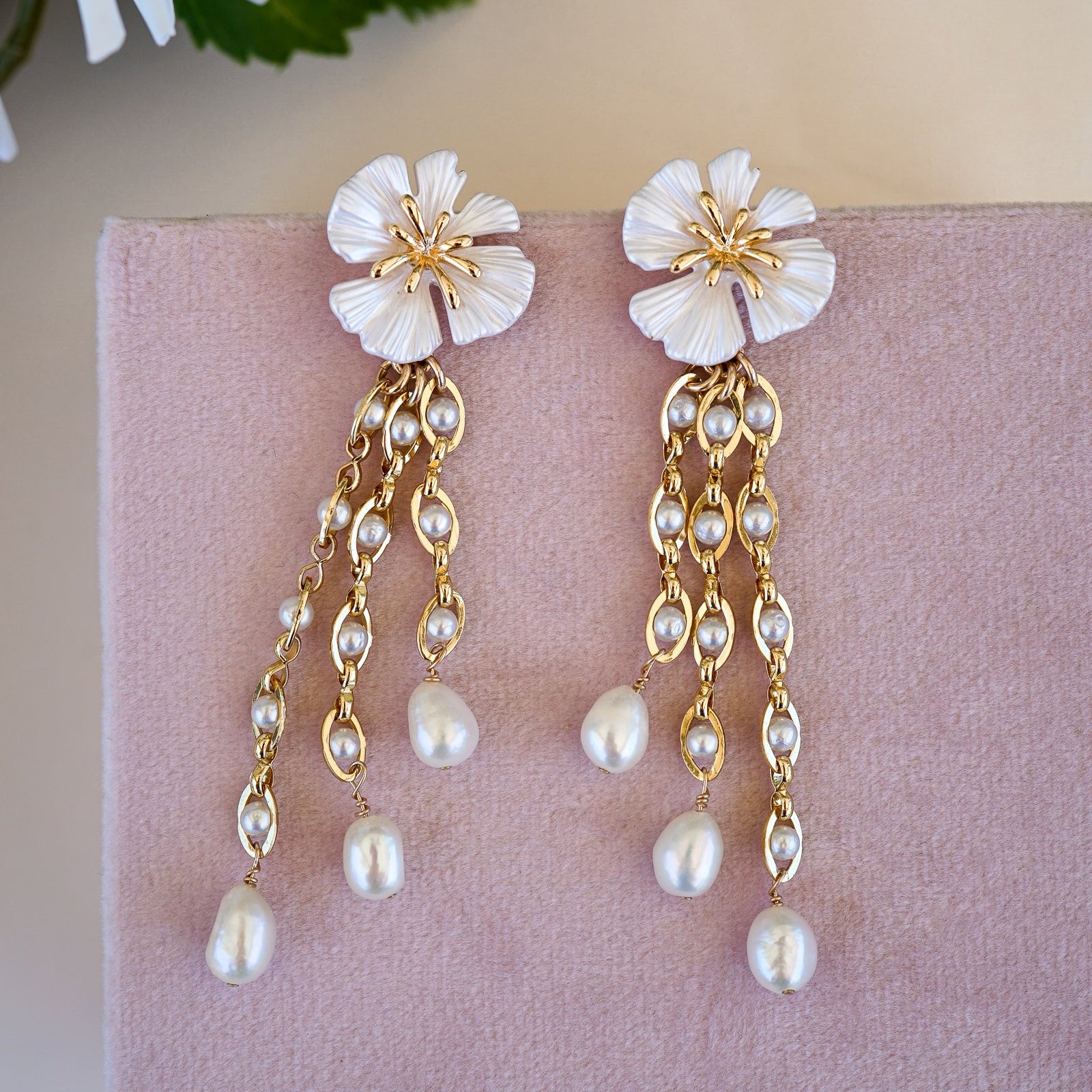 Flora Pearl Drop Earrings
