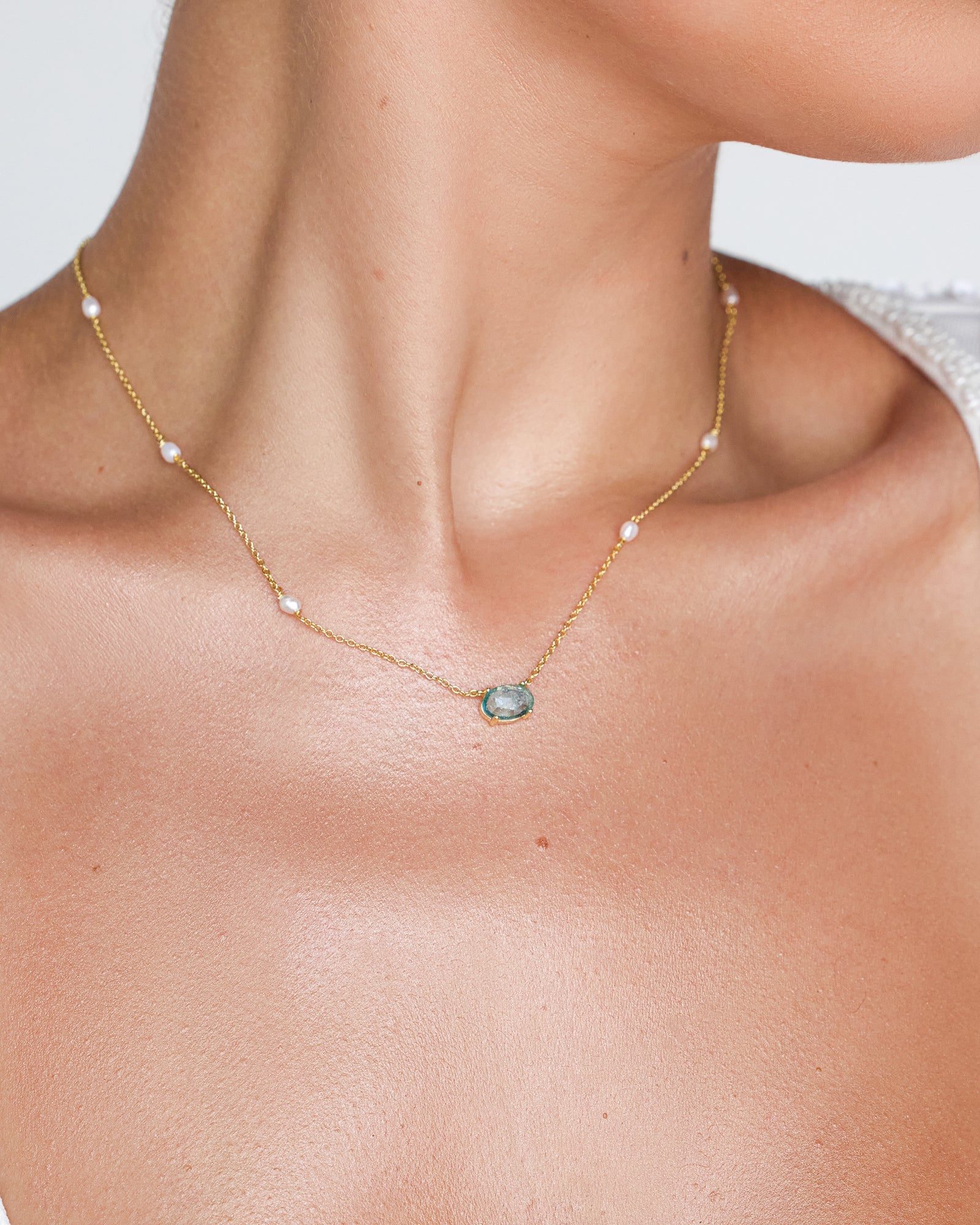 Something Blue Pearl Necklace