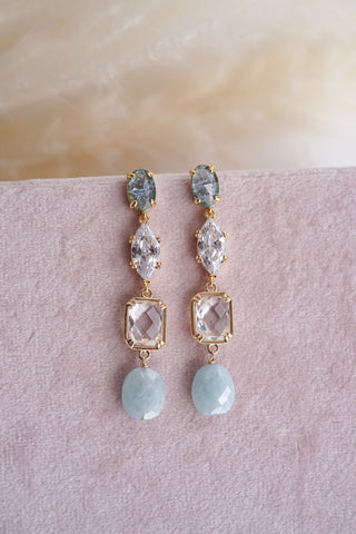 Ever After Blue Drop Bridal Earrings