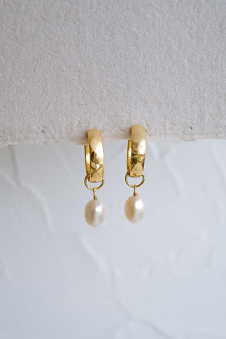 Haven Gold Pearl Hoop Earrings