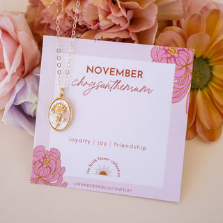 November Birth Flower Necklace