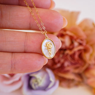 August Birth Flower Necklace