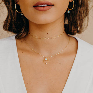 Ophelia Opal Necklace, Necklace, - Wander + Lust Jewelry