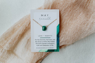 May Birthstone Necklace, Necklace, - Wander + Lust Jewelry