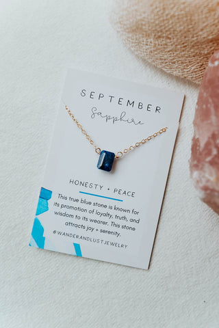 September Birthstone Necklace, Necklace, - Wander + Lust Jewelry