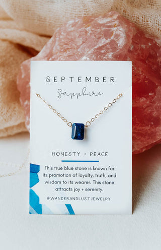 September Birthstone Necklace, Necklace, - Wander + Lust Jewelry