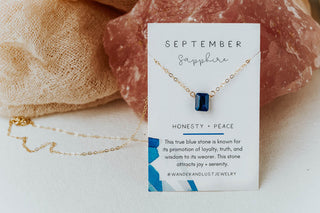 September Birthstone Necklace, Necklace, - Wander + Lust Jewelry