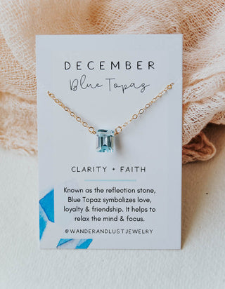 December Birthstone Necklace, Necklace, - Wander + Lust Jewelry