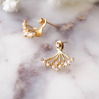 Gwyneth Pearl Ear Jackets, Earrings, - Wander + Lust Jewelry