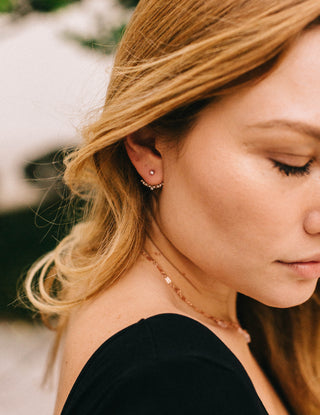 Gwyneth Pearl Ear Jackets, Earrings, - Wander + Lust Jewelry