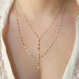 Double Strand Y Necklace, Layered Necklace, - Wander + Lust Jewelry