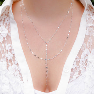 Double Strand Y Necklace, Layered Necklace, - Wander + Lust Jewelry