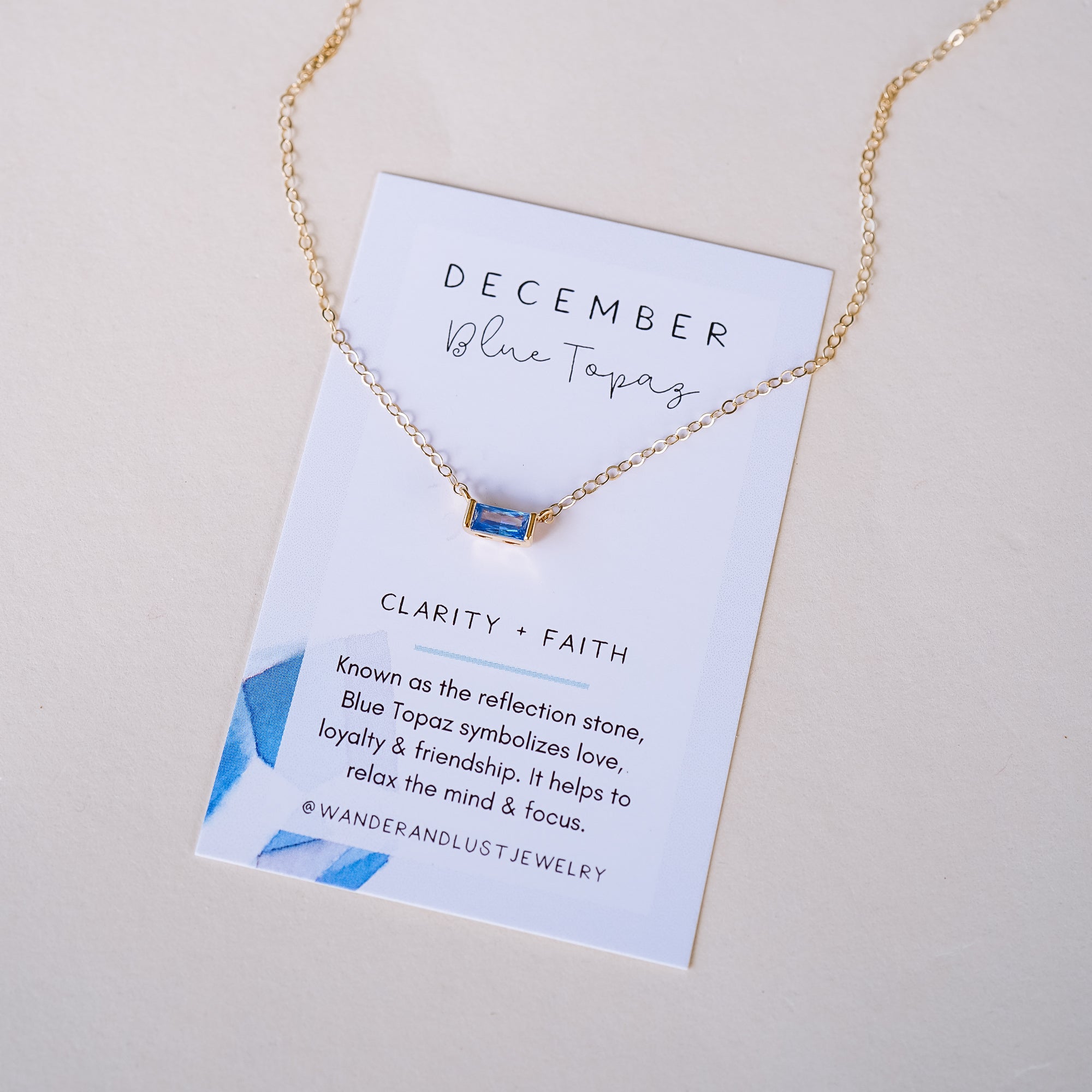 Tiny December Birthstone Necklace - Wander + Lust Jewelry