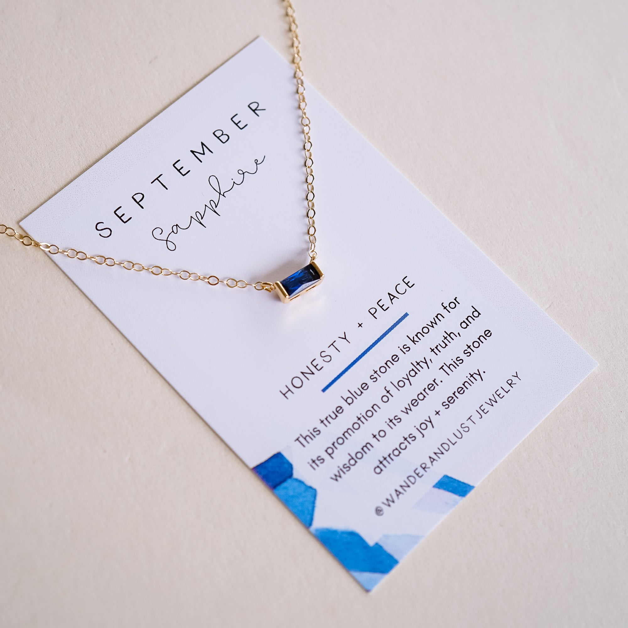 Tiny September Birthstone Necklace - Wander + Lust Jewelry