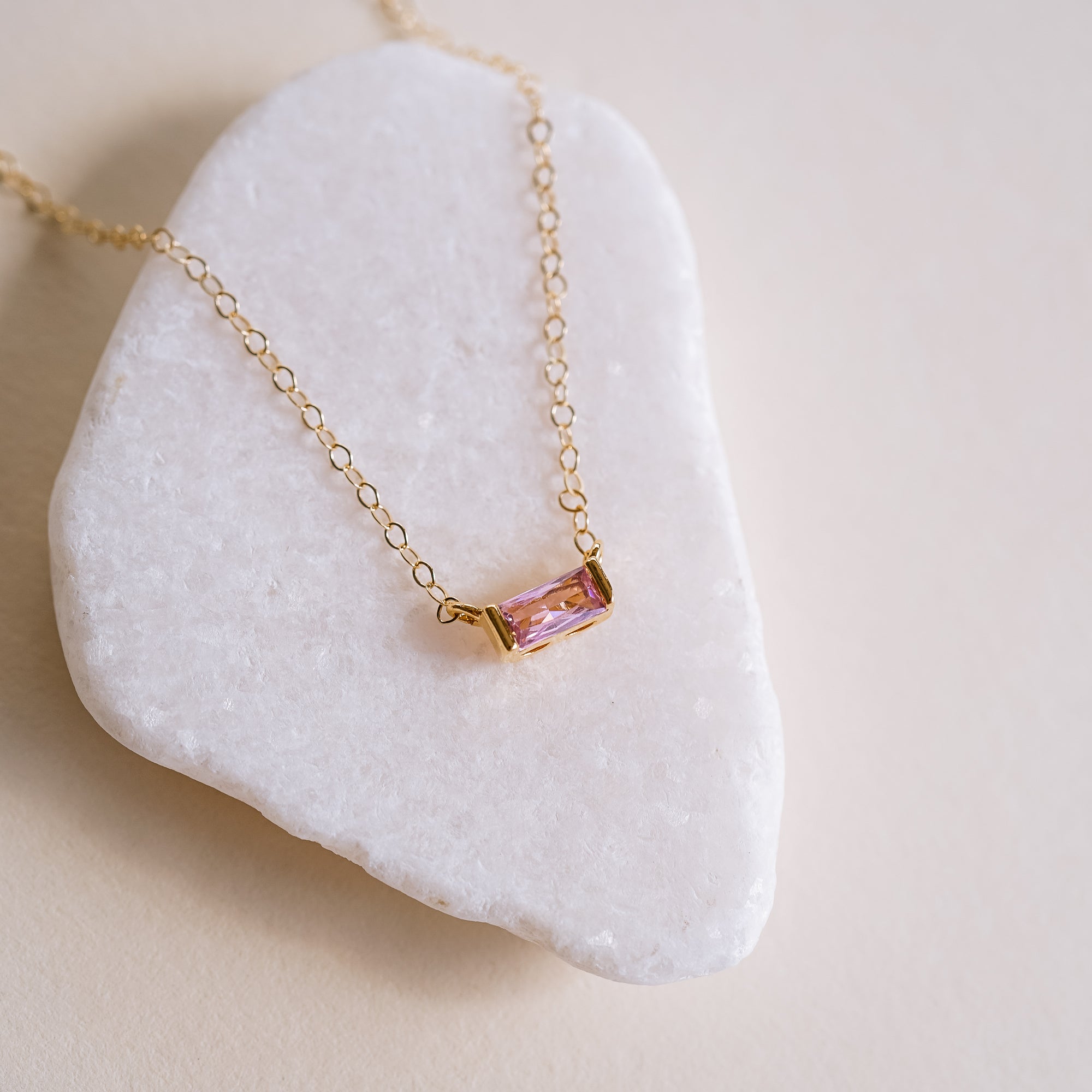 Tiny October Birthstone Necklace - Wander + Lust Jewelry