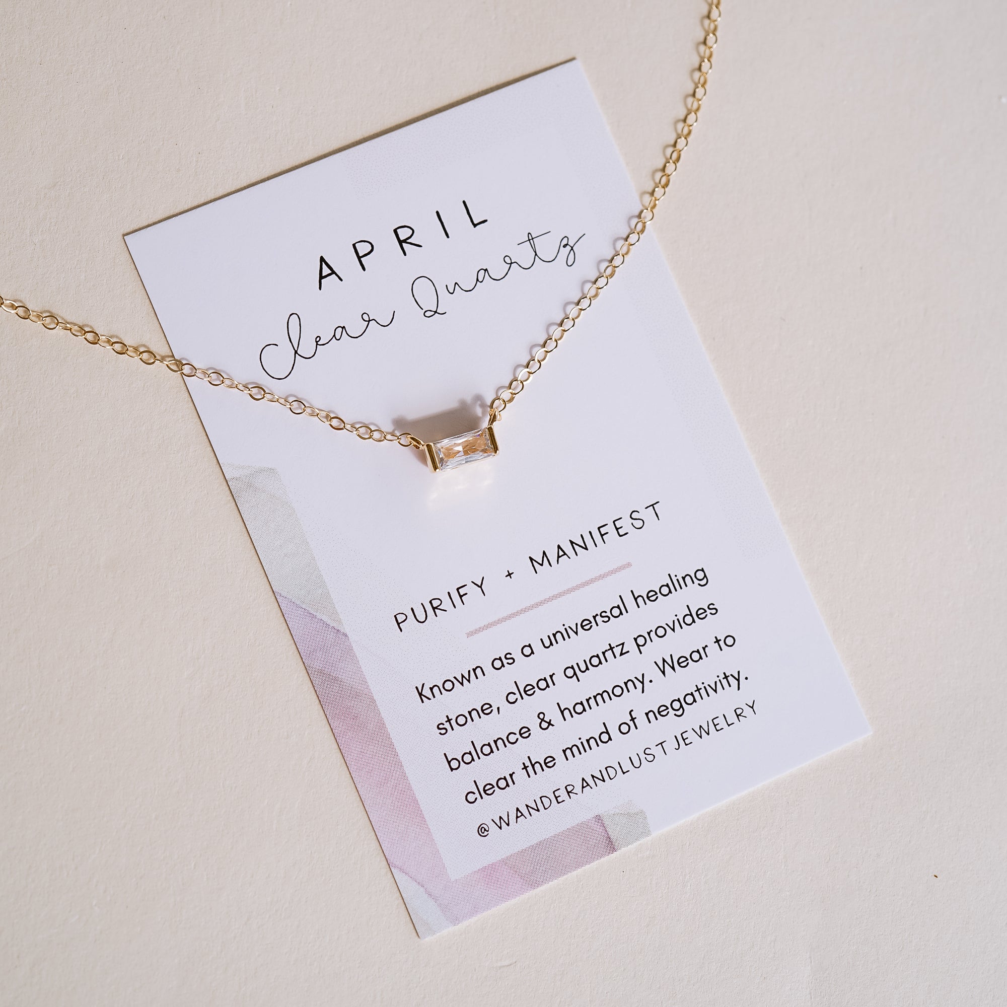 Tiny April Birthstone Necklace - Wander + Lust Jewelry