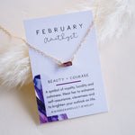 Tiny February Birthstone Necklace - Wander + Lust Jewelry