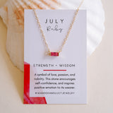 Tiny July Birthstone Necklace - Wander + Lust Jewelry