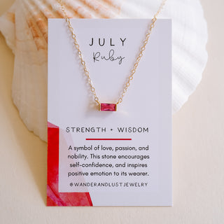 Tiny July Birthstone Necklace