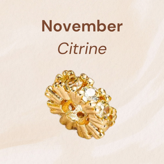 November Citrine Birthstone Charm