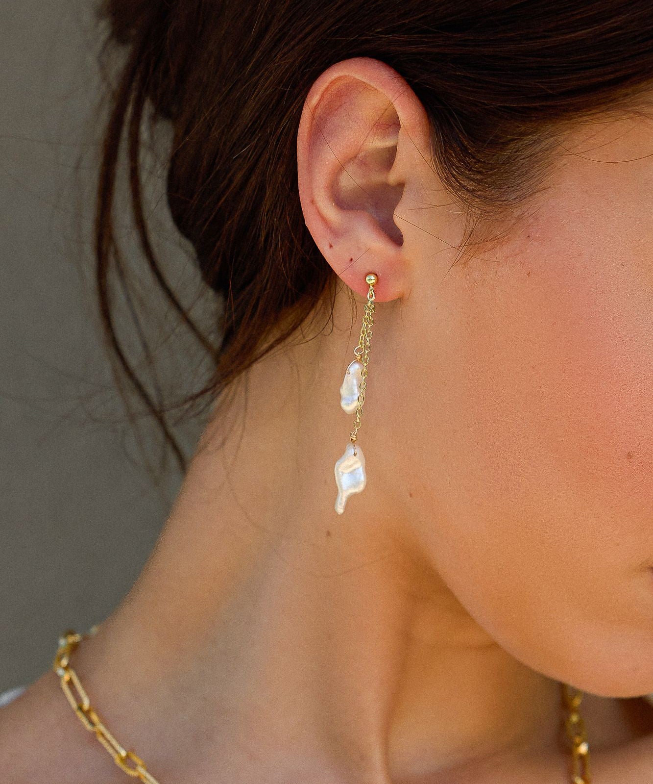 Lyla Keshi Pearl Drop Earrings