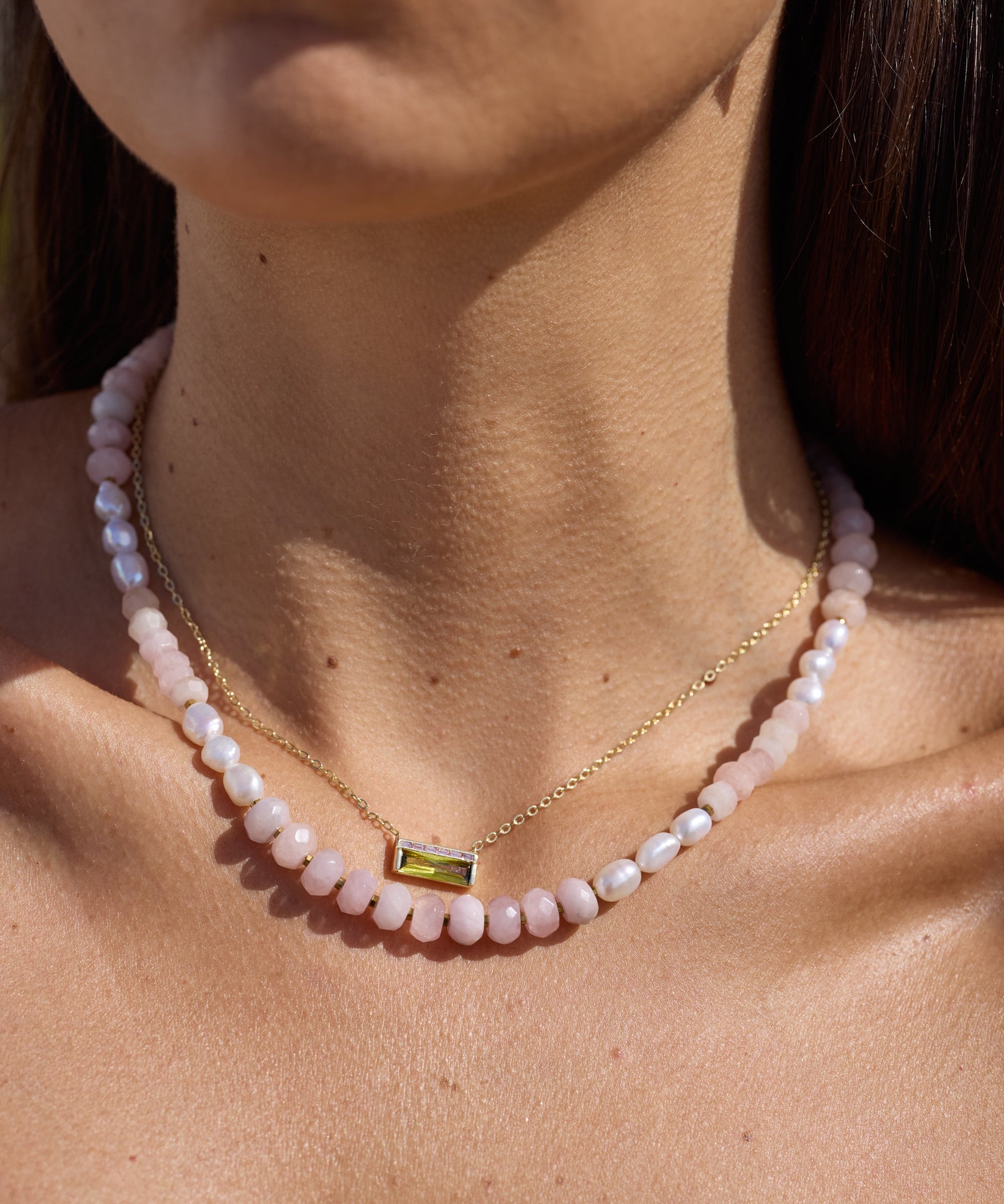 Alba Rose Quartz & Pearl Choker