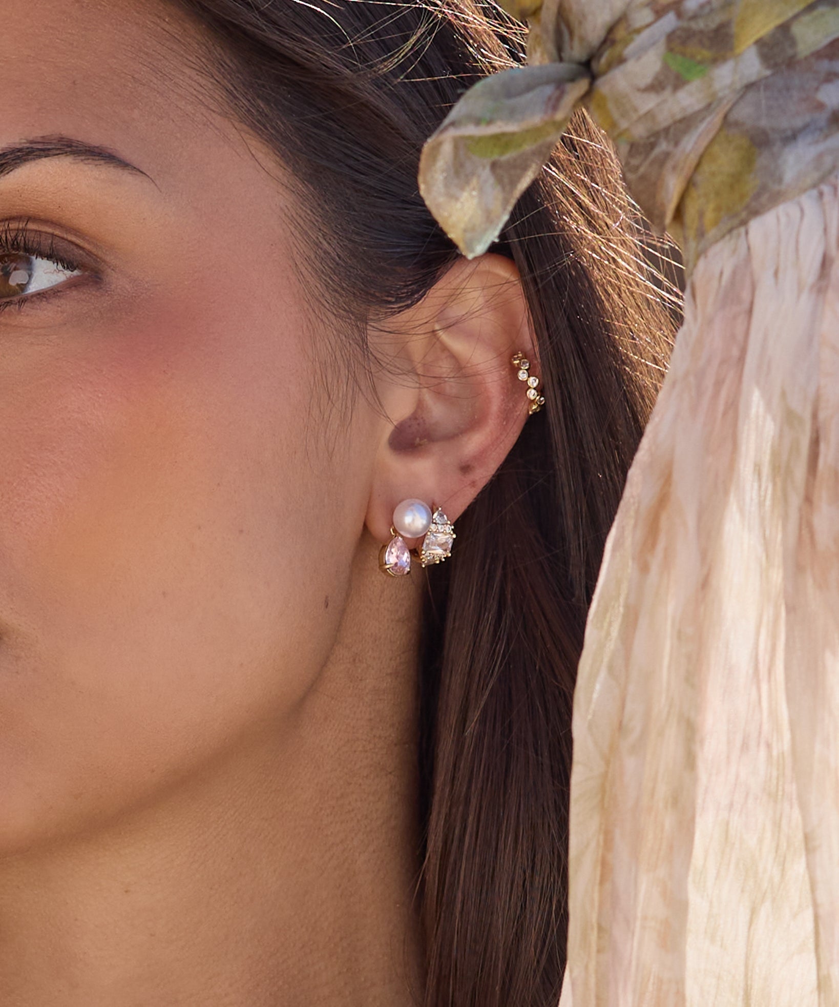 Lila Huggie Earrings