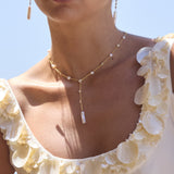 Della Pearl & Crystal Lariat