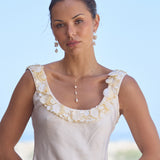Swan Pearl Lariat Necklace