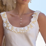 Swan Pearl Lariat Necklace