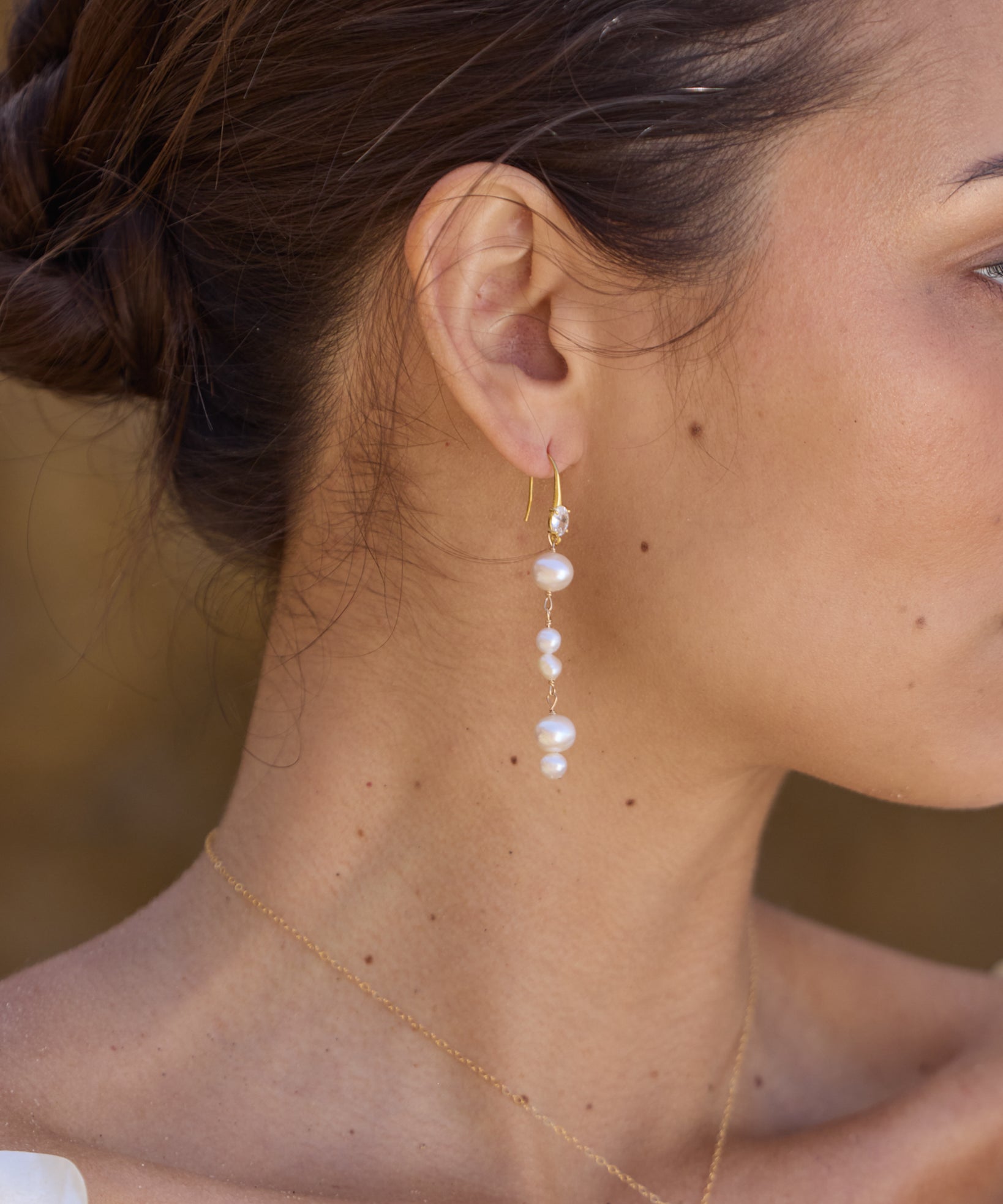 Swan Cascading Pearl Earrings