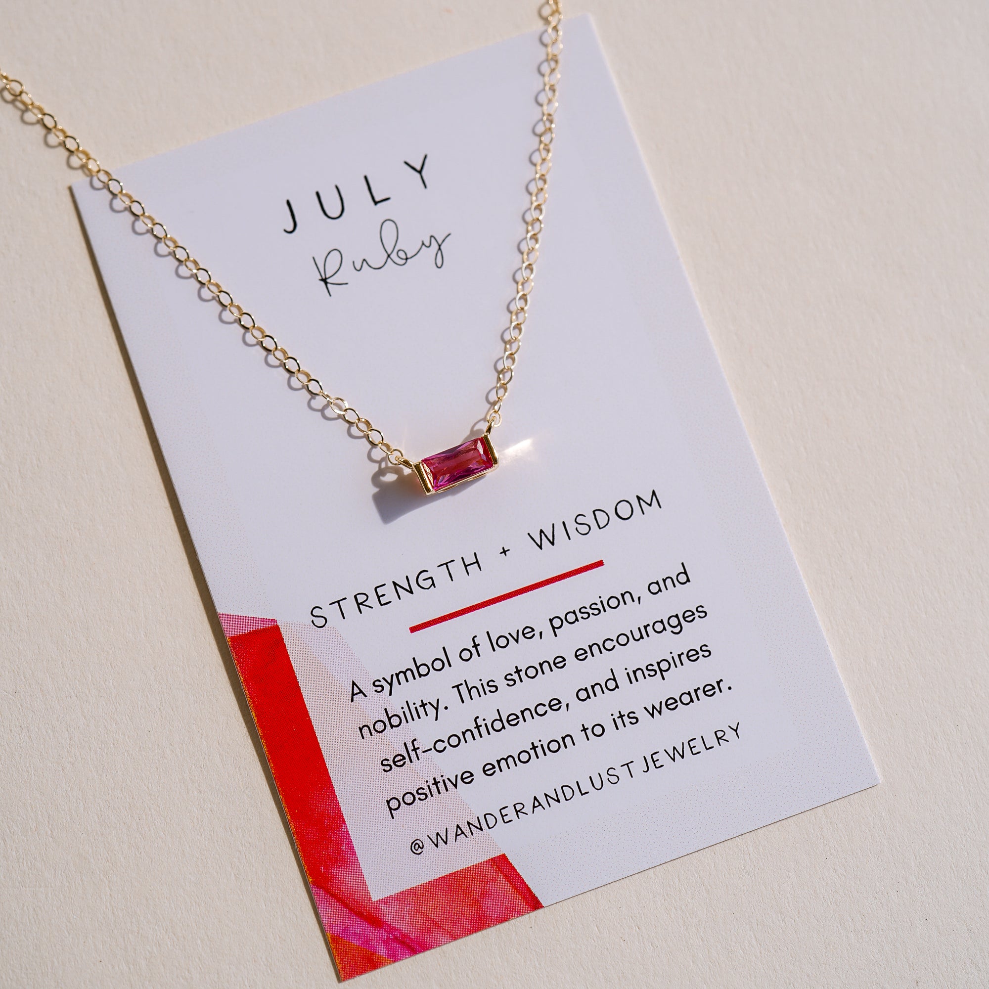 Tiny July Birthstone Necklace - Wander + Lust Jewelry
