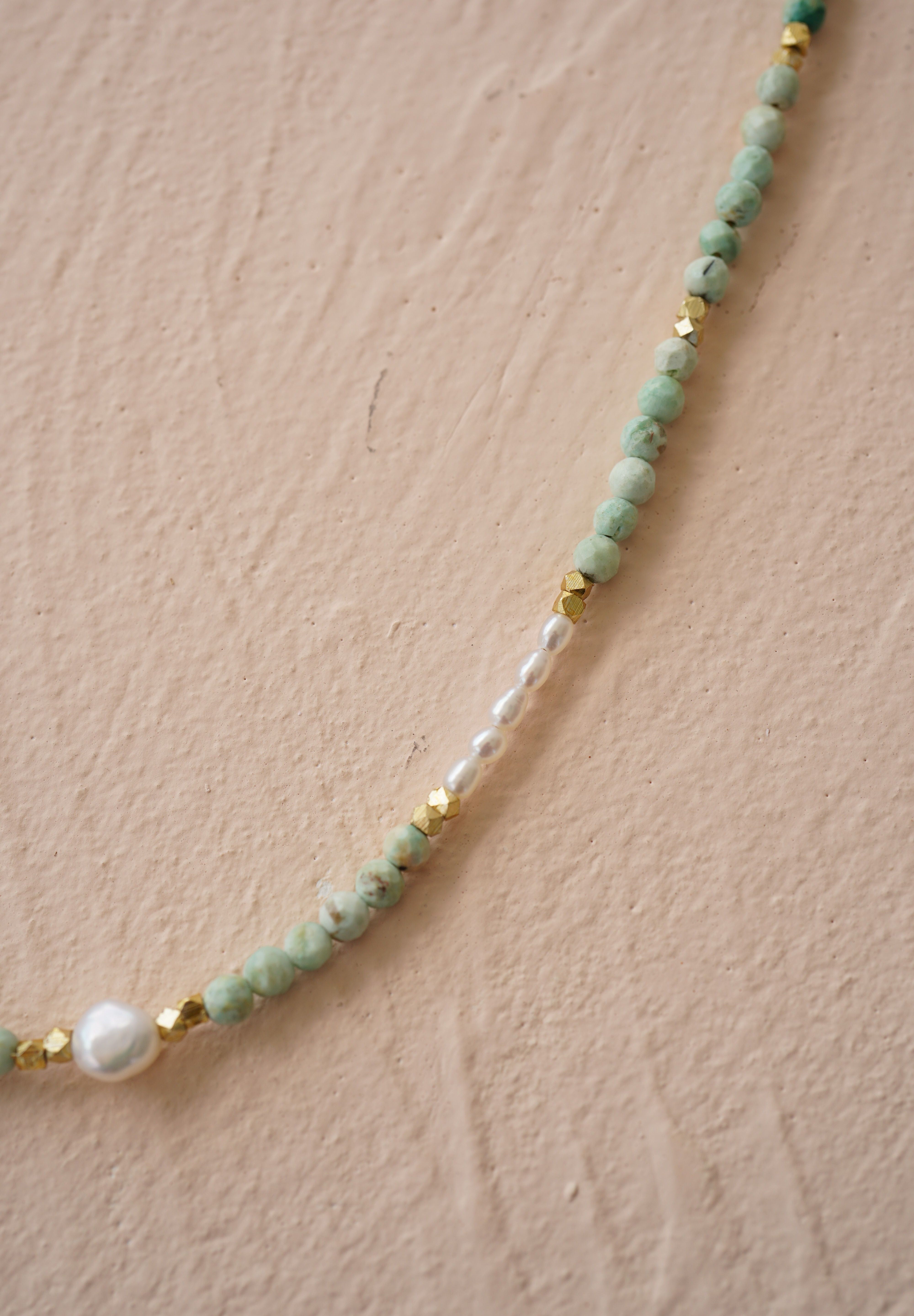 Azura Aquamarine Beaded Necklace - Wander + Lust Jewelry