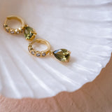Envy Green Huggie Hoops - Wander + Lust Jewelry