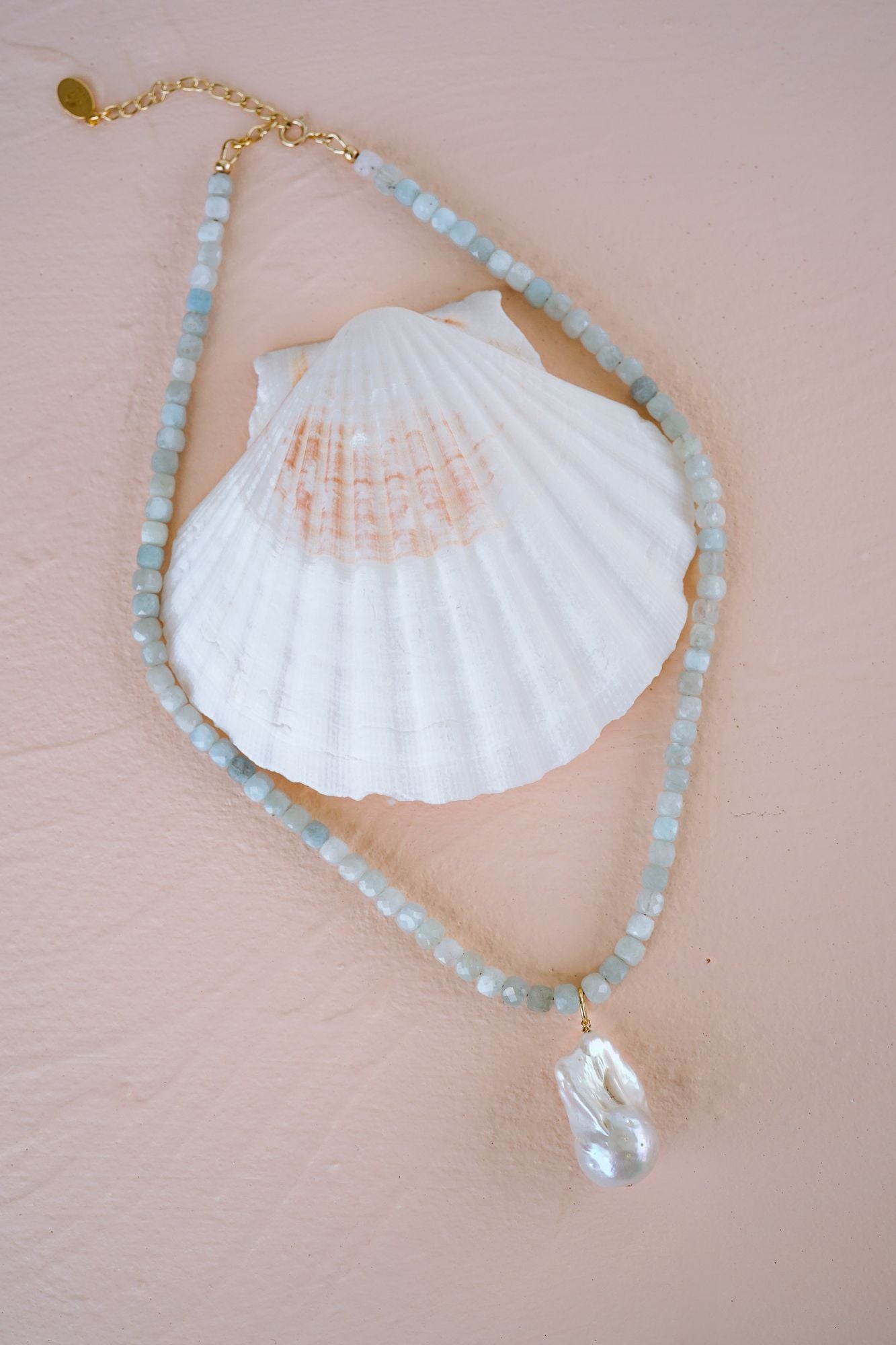 Calypso Baroque Pearl & Aquamarine Necklace - Wander + Lust Jewelry