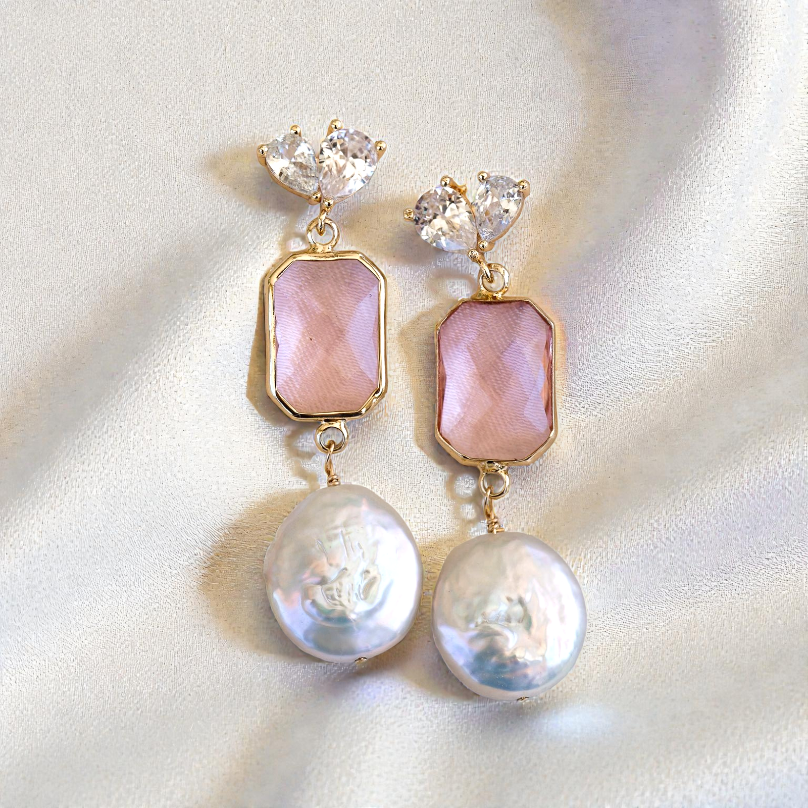 Arabella Pink Drop Earrings - Wander + Lust Jewelry
