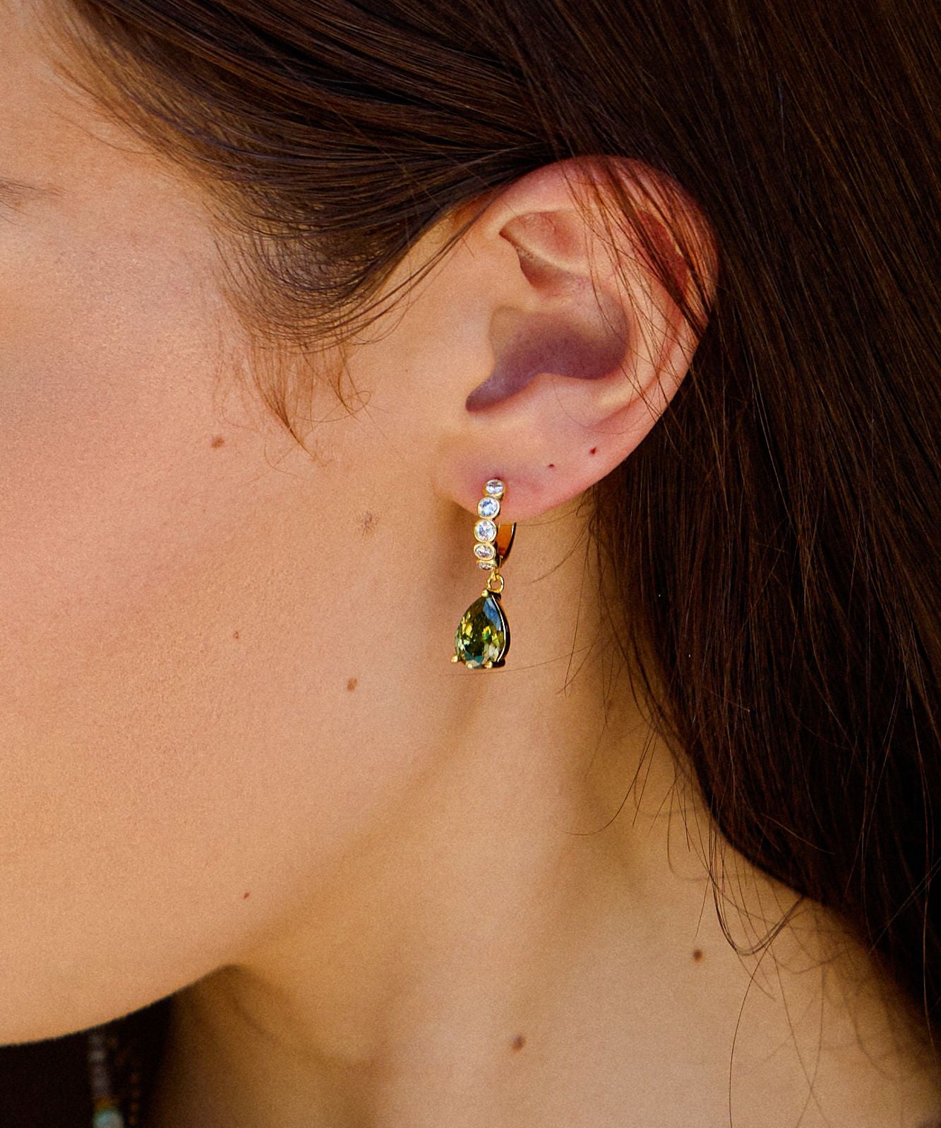 Envy Green Huggie Hoops - Wander + Lust Jewelry