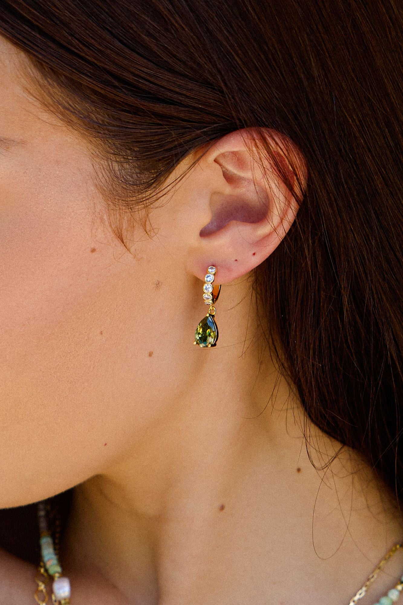 Envy Green Huggie Hoops - Wander + Lust Jewelry