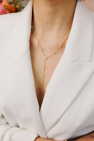 Serene Droplet Y Necklace