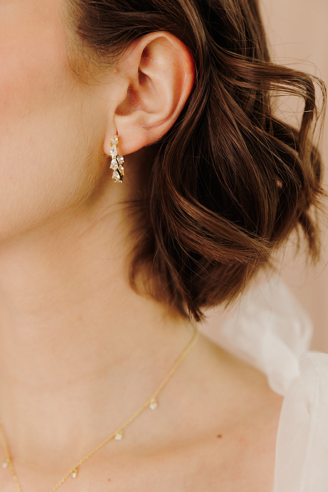 Georgina Pear Cut Sparkle Hoops - Wander + Lust Jewelry