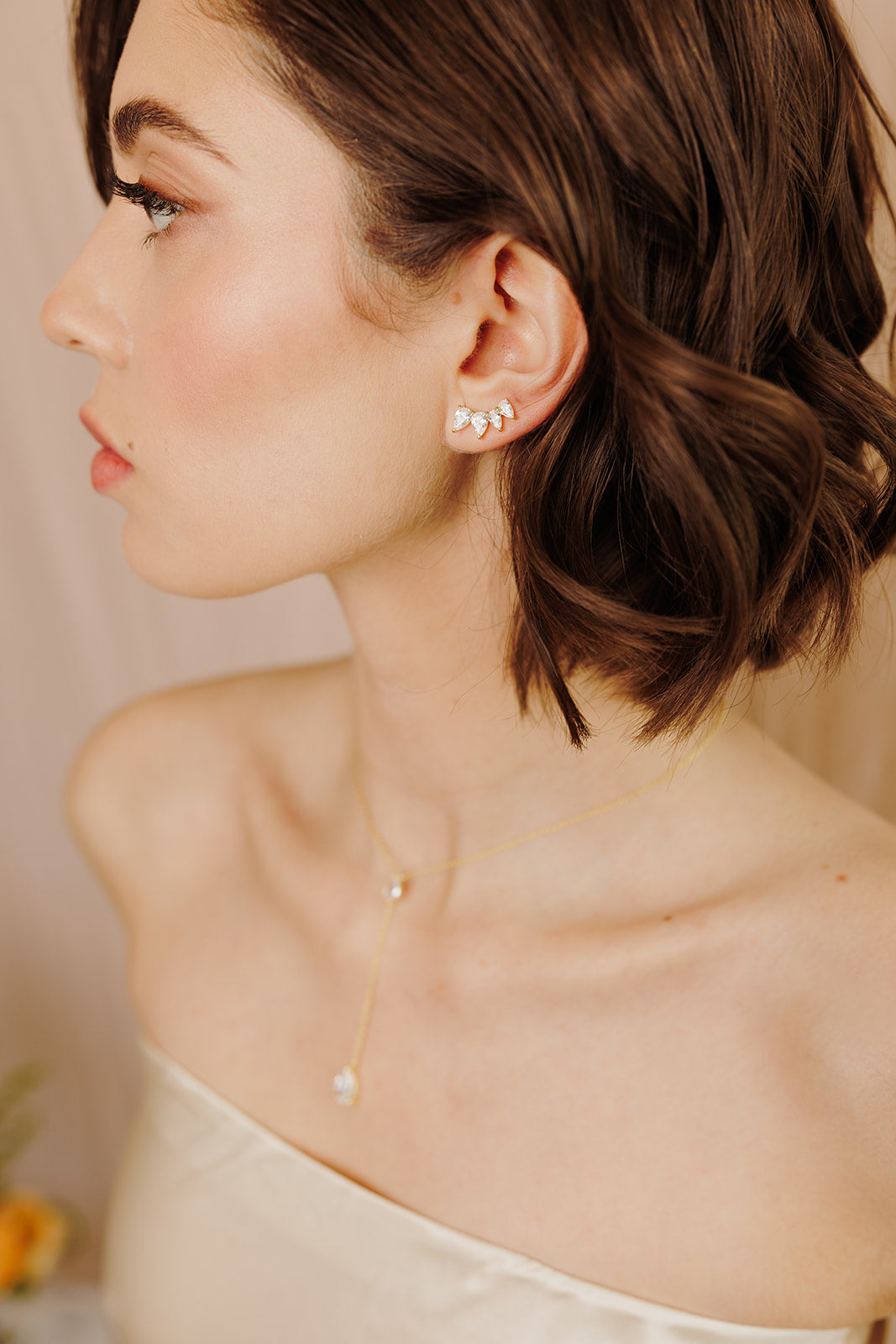 Georgina Pear Cut Ear Climber - Wander + Lust Jewelry