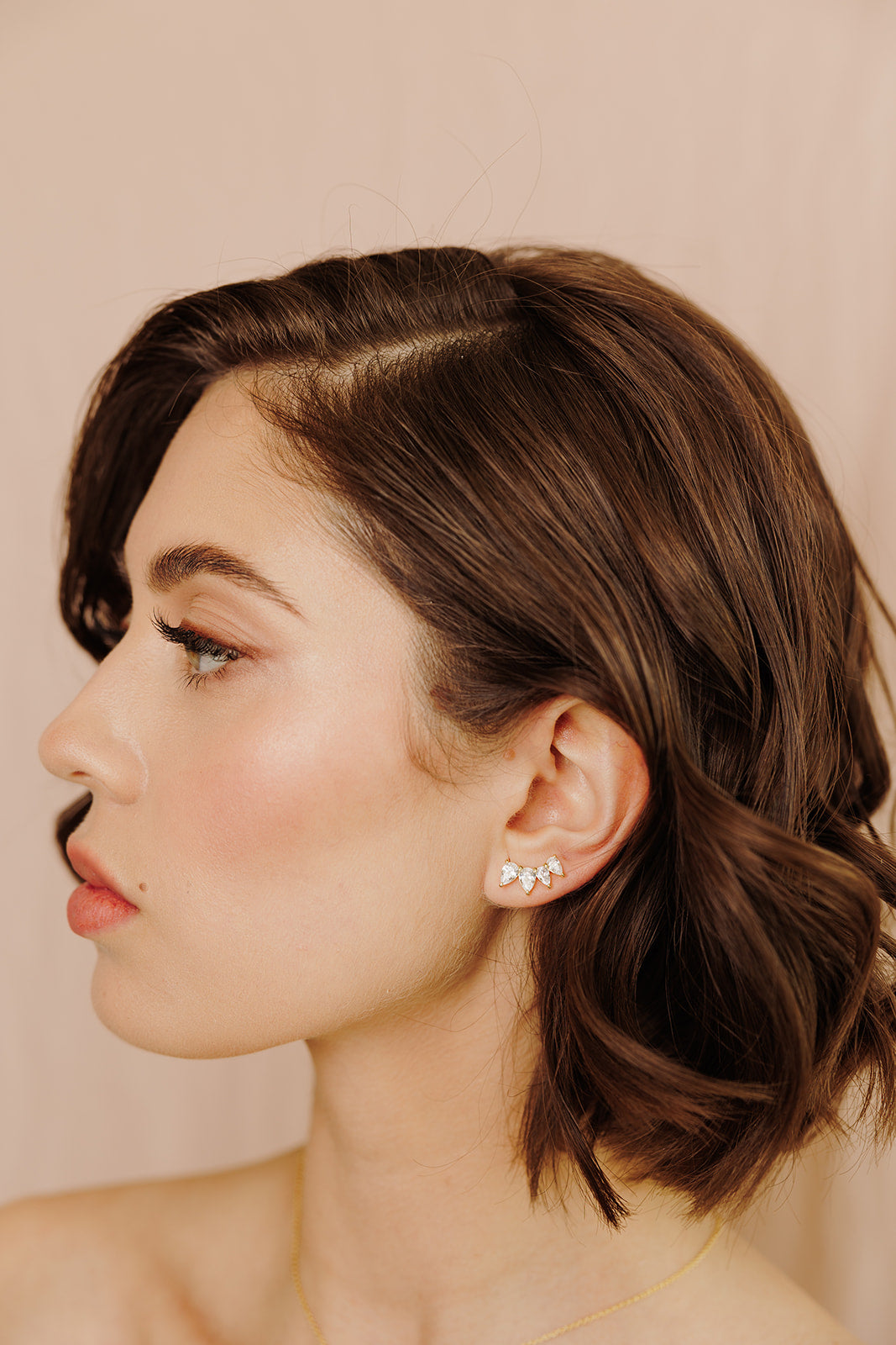Georgina Pear Cut Ear Climber - Wander + Lust Jewelry