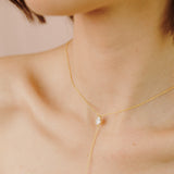 Georgina Pear Cut Lariat Necklace - Wander + Lust Jewelry