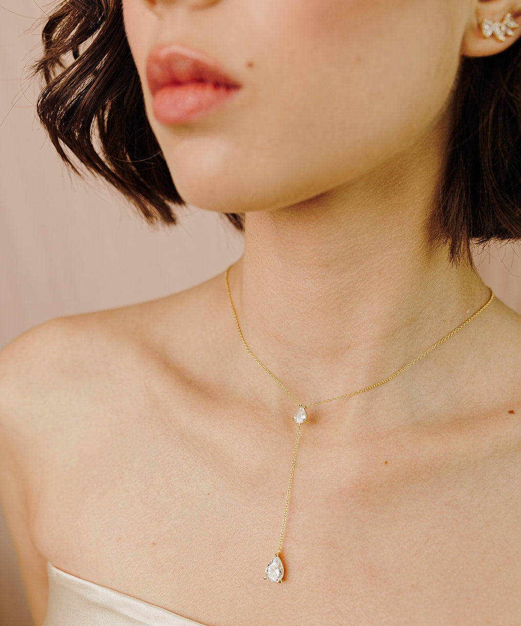 Georgina Pear Cut Lariat Necklace - Wander + Lust Jewelry