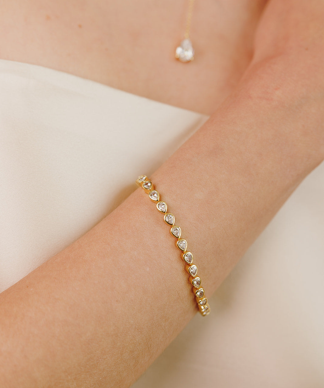 Georgina Pear Cut Tennis Bracelet - Wander + Lust Jewelry